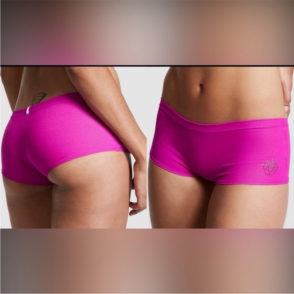 New Victoria’s Secret Pink boyshort PINK panties VS PINK cotton shortie pink dog - Picture 7 of 8